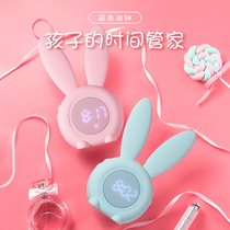 Rabbit subnet red small alarm clock students use cartoon cute children Girl lazy worm get up artifact smart electronic clock