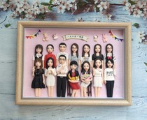 Colleagues give gifts clay soft pottery cartoon doll photo frame custom graduation resignation bachelor friend couple
