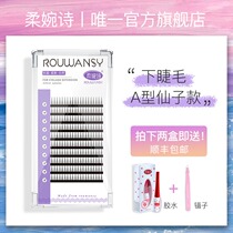 Soft Wan Shi A-type lower eyelashes comic eyes M-type fairy false eyelashes womens single cluster a segmented simulation