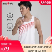 Macondo mens lightweight running vest Marathon sports sleeveless vest t-shirt Breathable moisture-absorbing quick-drying