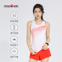 Macondo Womens lightweight running vest Marathon sleeveless vest t-shirt breathable moisture absorption quick-drying