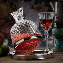 High-end tumbler rotating gyro decanter Luxury household creative crystal glass high-legged red wine glass set