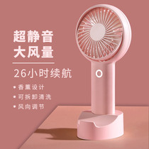 USB handheld electric fan portable large wind power small rechargeable mini ultra quiet office desktop desk student bed dormitory mini household electric fan holding cute Refrigeration air conditioner