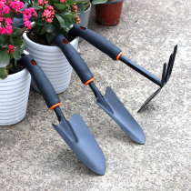 Planting flower shovel gardening vegetable tools household potted planting hoe digging soil flower three-piece spatula rake