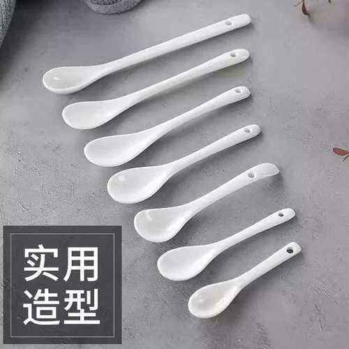 Белая креативная керамическая кофейная ложка для домашнего использования