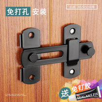 Black door lock hasp old door bolt free door latch door buckle anti-theft lock barn door buckle push-pull door lock