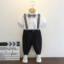 Flower boys dress suit white shirt with pants two-piece Childrens suit British style summer Foreign style tide