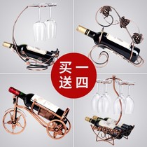 Red wine rack ornaments creative wine tray modern light luxury home living room wine cabinet decoration wine bottle display wine glass set