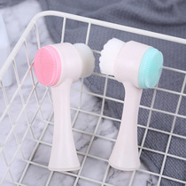 Double-sided silicone face wash instrument manual massage cleansing brush Soft hair silicone double-sided face wash brush face makeup