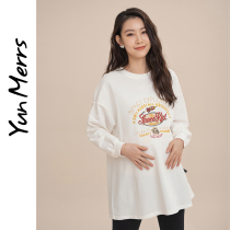 Pregnant Woman Spring Dress T-shirt With Long Sleeves Blouse Jacket Fashion style Loose Big Code Sweatshirt Spring Autumn Surrogacy Dress