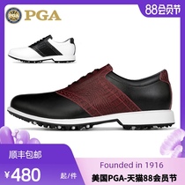 United States PGA golf shoes mens leather shoes Crocodile pattern cowhide waterproof microfiber non-slip spikes