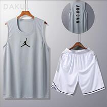 Basketball uniform sports vest men AJ23 round neck T-shirt sleeveless training jersey loose fitness five-point breathable shorts