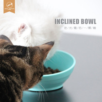 Small Wild Leopard ABS Pitched Cat Bowl Plastic Silicone Anti Slip Easy To Eat Add Bevel Pet Bowl