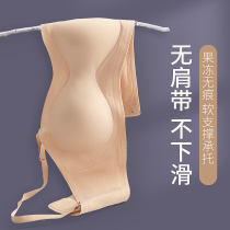 Strapless chest female invisible no steel ring display small chest gathering non-slip non-marking chest summer thin girls underwear