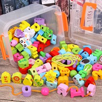 Early teaching of finger movements training fine 0-1-2-3-year-old baby hand toy children exercising baby string beads 