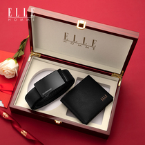 French ELLE HOMME mens wallet mens leather 2021 new automatic buckle belt strap man money clip leather clip