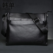 New Genuine Leather Bag Bag Mens Large Capacity Korean Version Slanted Satchel Crosswalk Bull Leather Business Casual Men Single Shoulder Backpack Tide