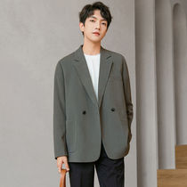 Double-breasted casual suit jacket men's spring and autumn loose Korean tide small suit suit ruffian handsome one-piece jacket