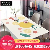 (Q elastic silicone table mat)Tablecloth fresh ins fruit Waterproof and oil-proof leave-in rectangular coffee table table mat