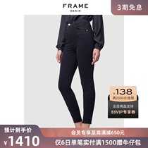 FRAME DENIM TIGHT mid-waist JEANS BLACK LE SKINNY HIGH ELASTIC thin womens new product