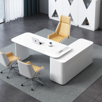 Fashion Manager Desk White Baking Varnish Boss Table Minima Modern Home Desk Chairs Combined Office Furniture