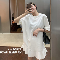 Maternity dress summer dress summer 2021 new high-grade French loose pregnant women dress summer fishtail maternity dress
