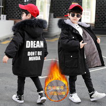 Boys Parker clothing autumn winter clothes 2021 new childrens clothing Tong plus velvet padded coat winter tide clothes
