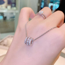 Necklace female Swarovski element crystal full diamond transporter bead pendant small brute waist collarbone chain gift girlfriend