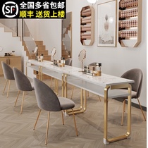 Wood color nail art table and chair set Japanese ins wind economy simple single double makeup nail art table and chair
