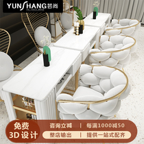 Nordic double marble nail table and chair set Net red sofa and chair Single double special price multi-function nail table