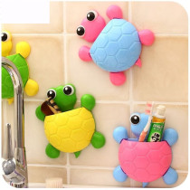 Small Turtle Cute Toothbrush Rack Wall-mounted Bathroom Powerful Suction Cup Containing Shelf Decoration Suction wall Cartoon Styling