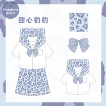 Meatball sauce jk original) Sweetheart leopard leopard)JK uniform BAO WEN solid color sailor suit skirt~2 yuan gold to 10 yuan