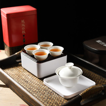 Portable Ceramic Travel Kung Fu Tea Set Tea Tray Suit Quick Passenger Cup Containing company Events Gift