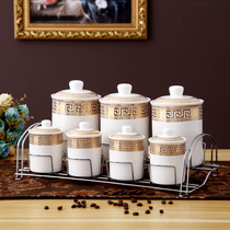 Kitchen Supplies Creative Home Storage Tank Cutlery Kitchen Ceramic Seals Jars Foreign Trade Intake Tea Coffee