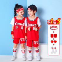 Short Sleeve Children Basketball Suit Suit Boy Fake Two Jersey Womens Kindergarten Performance Suit Student Training Suit Custom