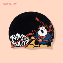 Swimming cap womens long hair cute waterproof not big head circumference mens fashion personalized printing equipment silicone adult ear protection