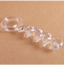 Transparent glass masturbation screw pull bead back court anal plug ice fire stick for men and women with chrysanthemum expansion sex products
