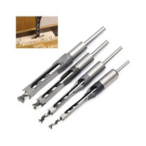 Woodworking square hole drill square Tenon drill Tenon chisel carpentry and groove mortise square deep hole drill drill bit