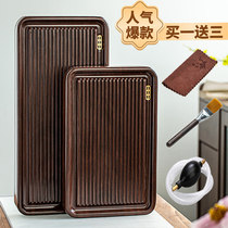 Tea tray household solid wood tea table whole large ebony pear log simple Tea Sea electric Wood kung fu tea set