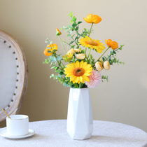 Simulation Flowers Sunflower False Flowers Living-room Tea Table Decoration Flower Arrangement Table Flower Art Pendulum Flowers TV Cabinet Furnishing Small Bouquet