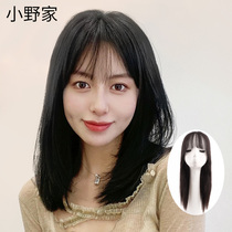Wigge film female summer French bangs simulation head top hair replacement fluffy additional hair real hair cover white hair natural long hair