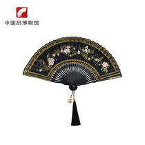 (China Fan Museum)Fengming flower open folding fan hollow sachet tassel pendant Hangzhou Wenchuang Fan ancient style