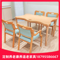 Custom Aging Dining Table And Chairs Nursing Home Dining Room Solid Wood Table And Chairs Old Yard Dining Hall Aged Table Chair Furniture