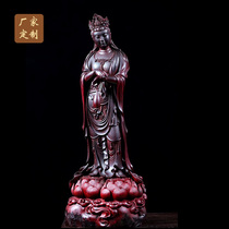 Indian small leaf purple sandalwood Artisanal Wood Carving Clear Knife Buddha Statue sculptures dedicated to Manshu Pian Guanyin Bodhisattva root carving