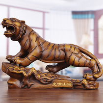 Wood carving tiger decoration Home living room TV cabinet decoration Lucky town house zodiac tiger office desktop decoration