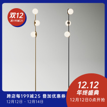 Minimalist living room sofa side floor lamp study bedroom bedside lamp modern Nordic designer multi-head glass lamp