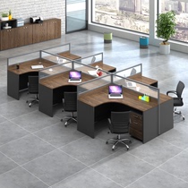 Office furniture simple modern office table 4 6 people screen card seat work staff office table and chair combination