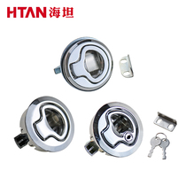 Pull rebound type inside and outside two-way open embedded press handle lock car tool box lock drawer lock plane round lock