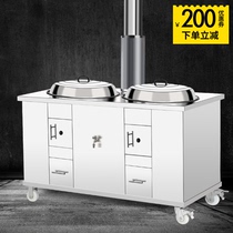 Zimu firewood stove double stove household rural indoor stainless steel energy-saving cauldron earth stove Mobile firewood stove