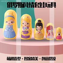 6-layer Russian Condom Princesss Family Bucket Puzzle Toy High-end Gift Plastic Children Gift Toys